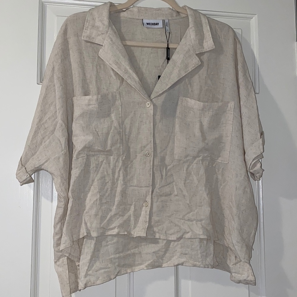 ASOS linen button up top